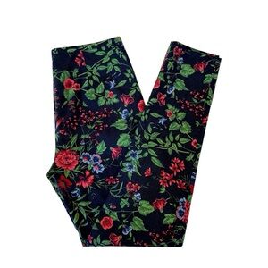 J. McLaughlin Margot Stretch Pants Amelia Navy Floral Print Slim Ankle Women 4